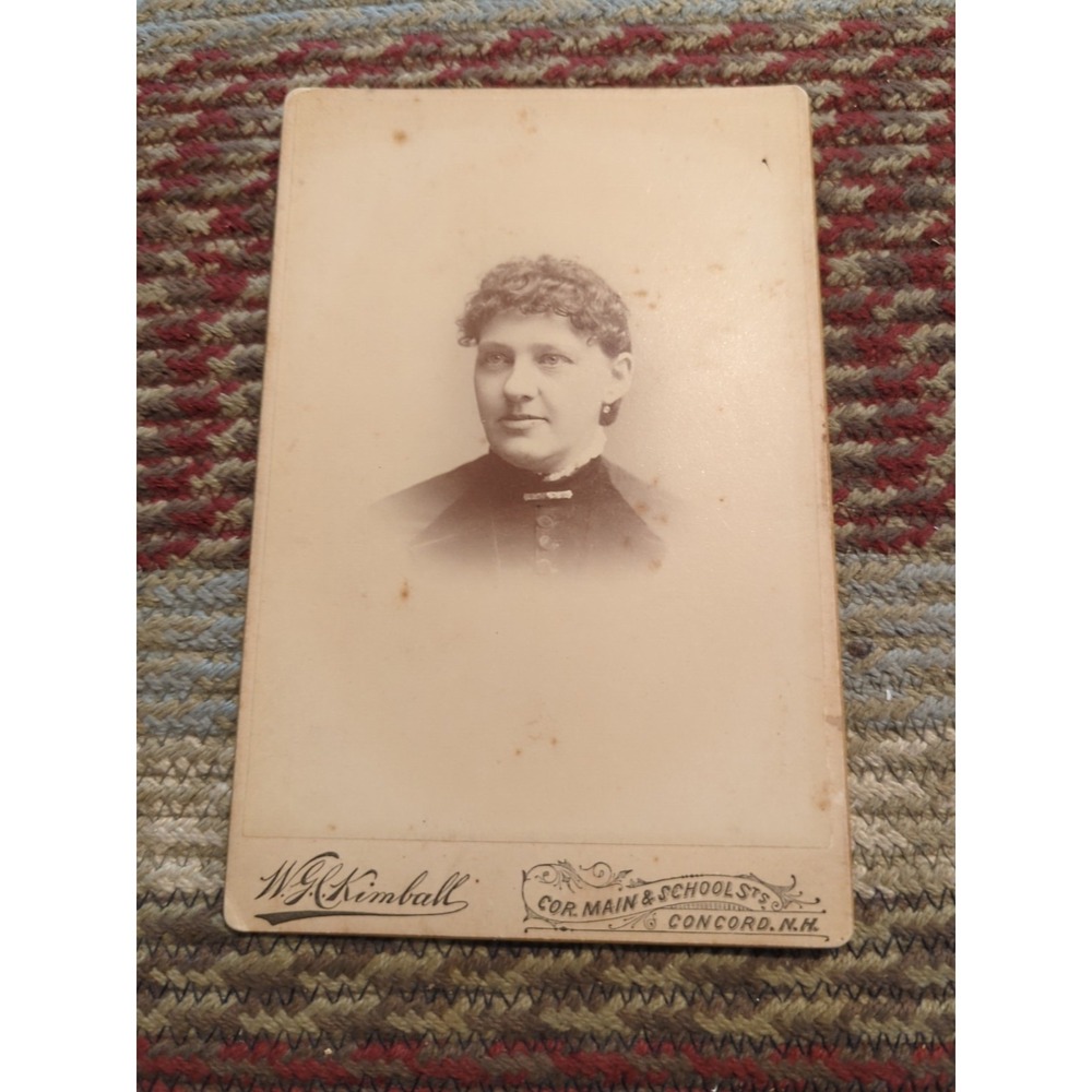 Antique Cabinet Card Photo Victorian Portrait Lady W.G.C. Kimball Concord NH